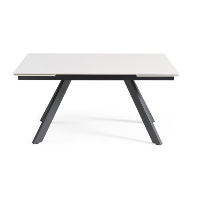 Table extensible en céramique blanc pure L160/240cm - piètement au choix - UNIK
