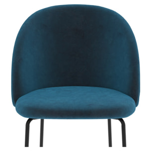 Chaise Karl en velours bleu foncé (lot de 2)