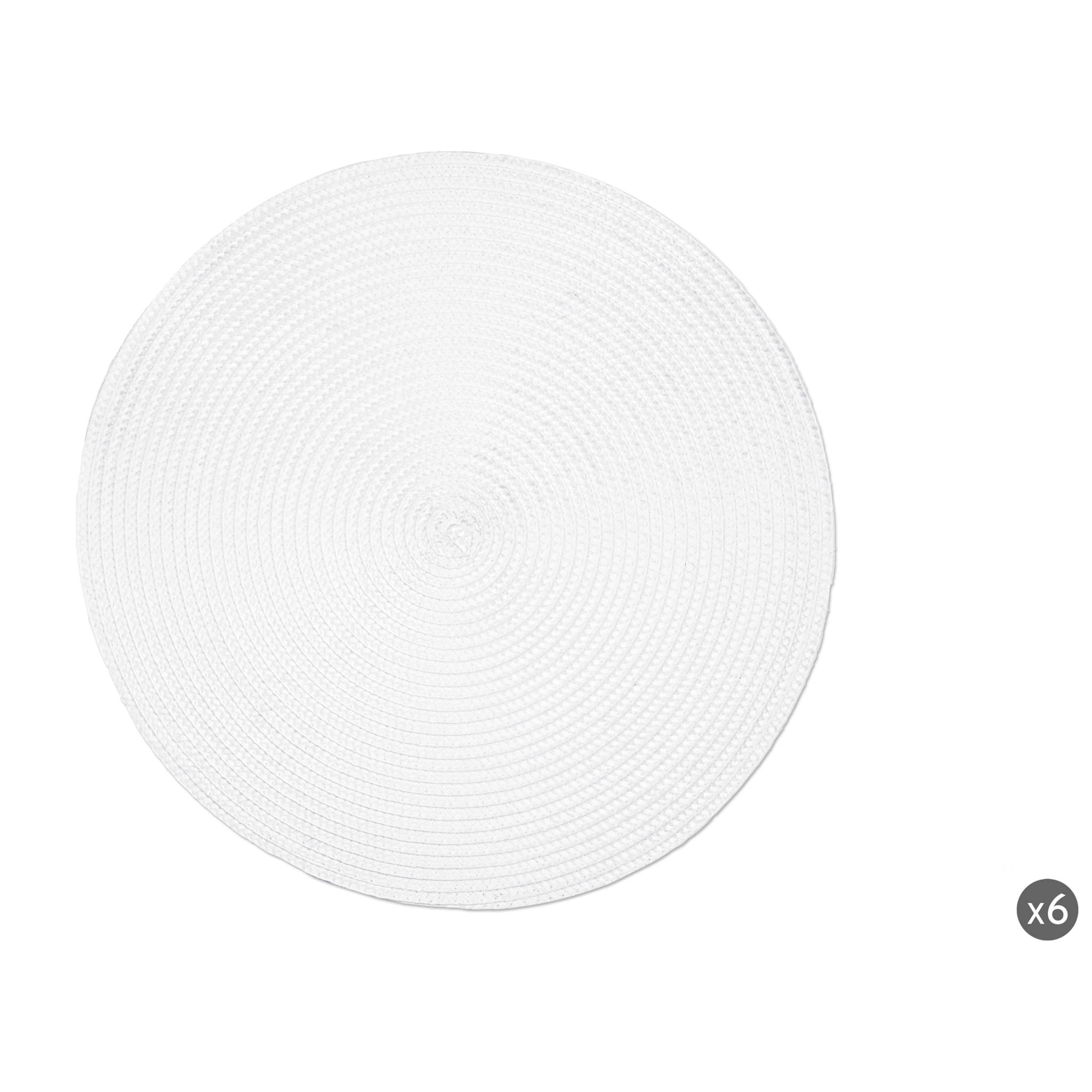 Set de 6 sets de table ronds Excelsa – Round, Polypropylène Blanc