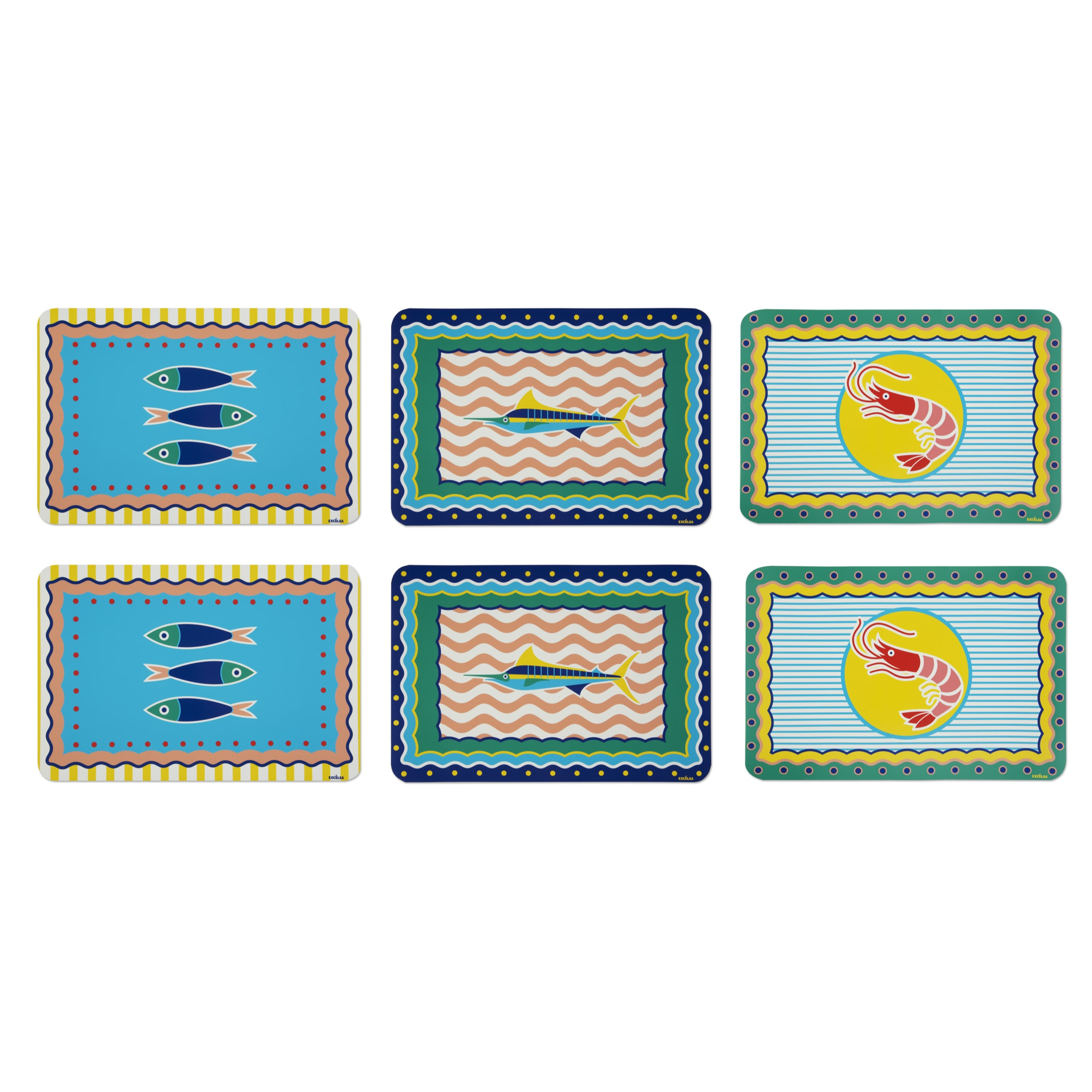 Set de 6 sets de table rectangulaires Excelsa – Corfù, Polypropylène Multicolore