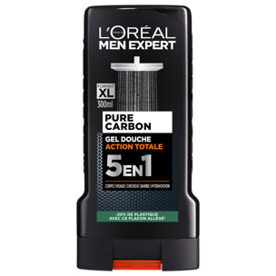 Lot de 6 - L'Oréal Paris Men Expert Pure Carbon Gel Douche Action Totale 5 en 1 300ml