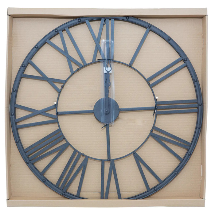 Horloge vintage métal noir D37cm