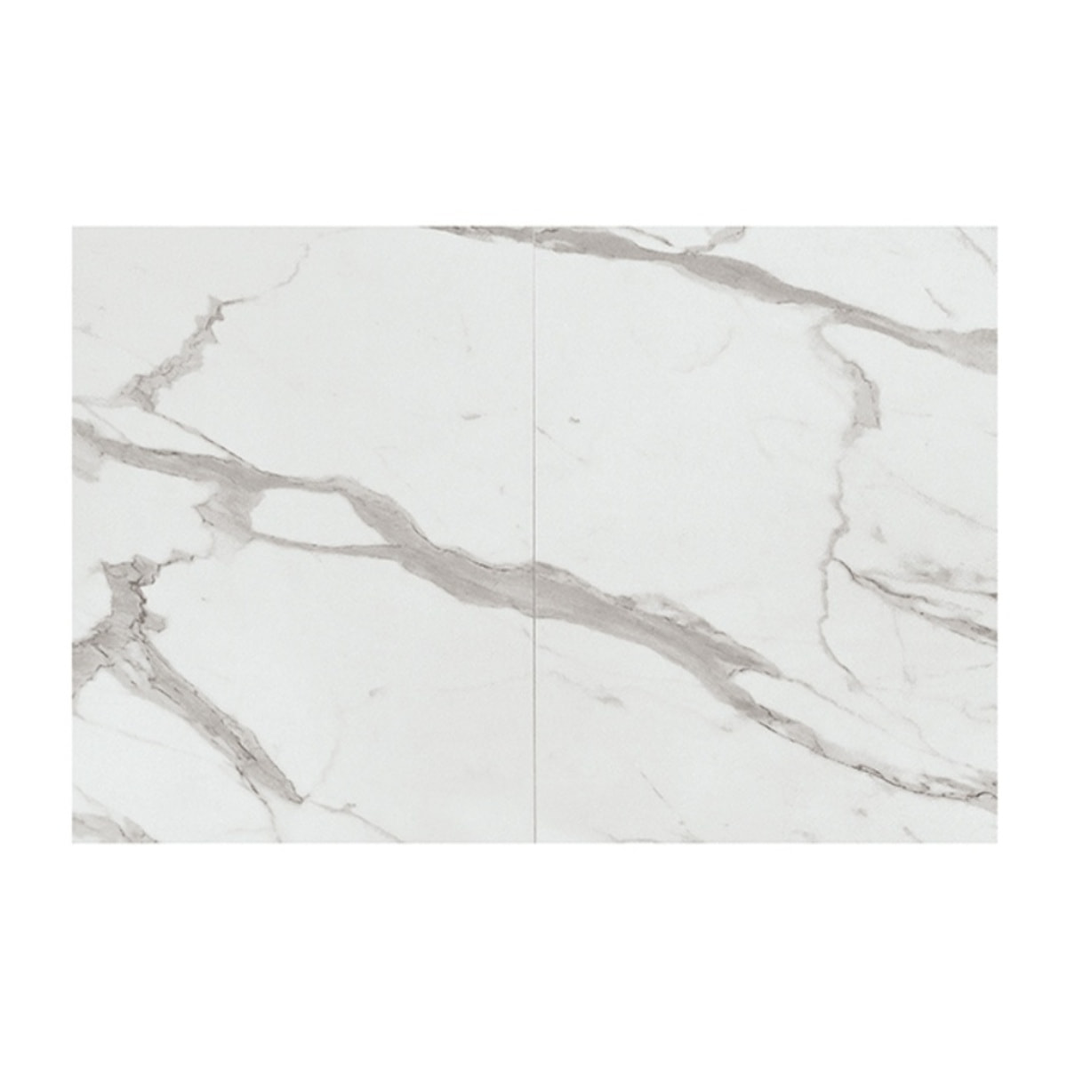 Tavolino CAMOGLI in legno, finitura bianco statuario e base in metallo nero trasformabile, 120x80 cm - 220x80 cm