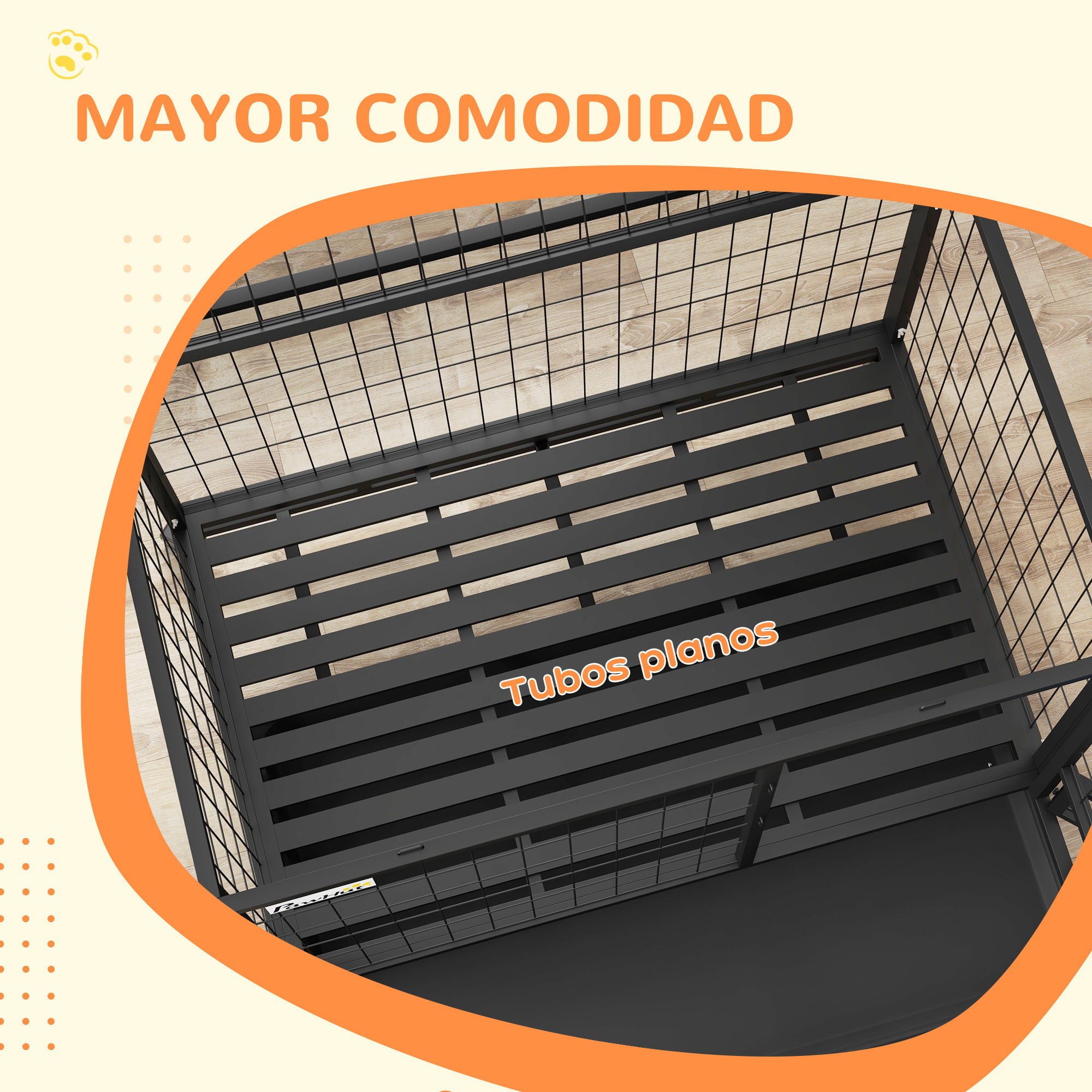 Jaula para Perros Jaula para Perros Grandes con Tapa Superior Abatible Soporte de Cuenco Bandeja Extraíble Ruedas y Puerta Doble Desmontable 109x72x79 cm Negro
