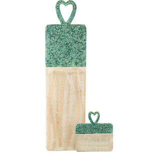 J-Line planche Coeur Mosaïque Long - bois - vert