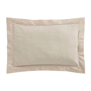 Taie d'oreiller unie en lin métis, Made in France, VENISE , Naturel