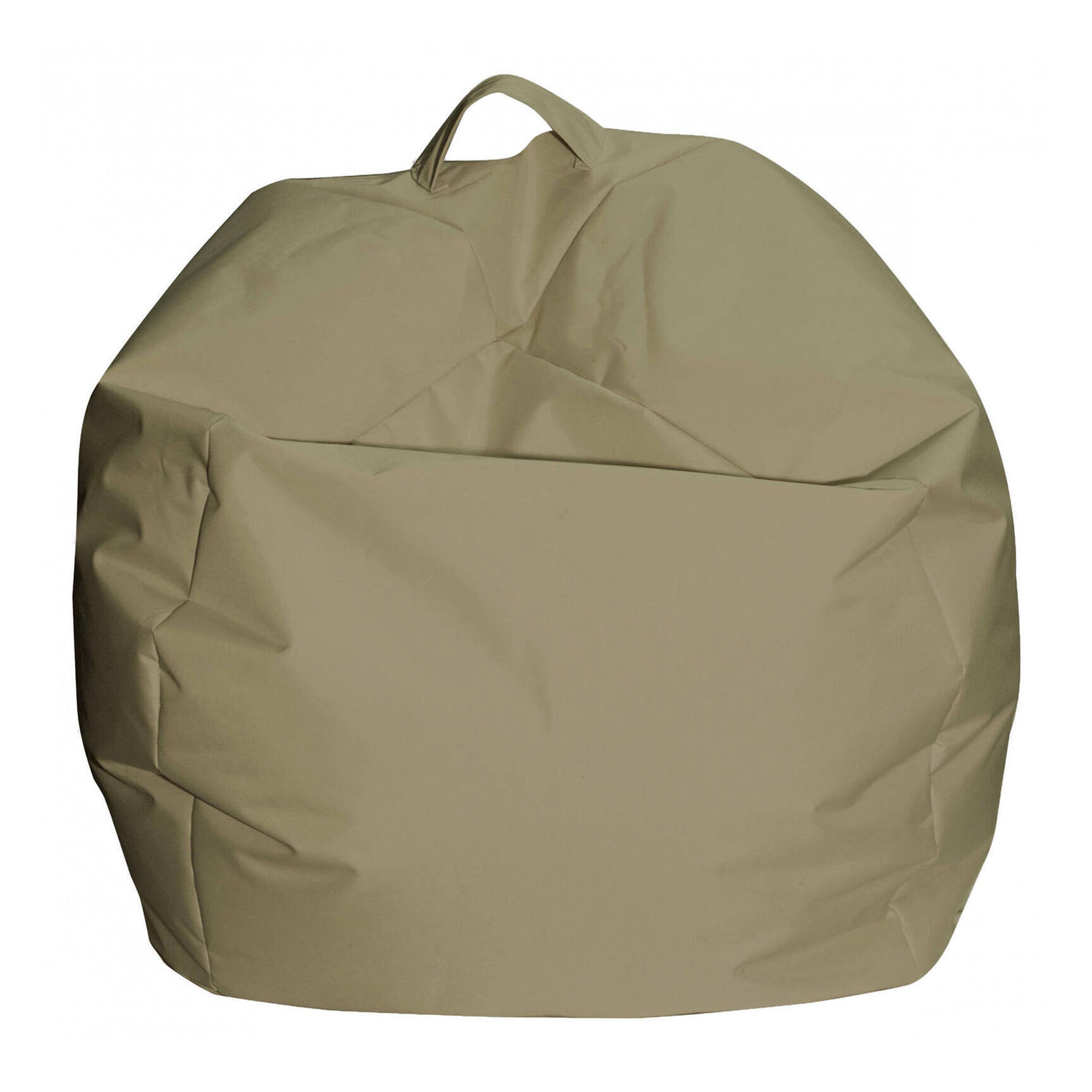 Pouf Ascia, Poltrona multiuso, Poltroncina sacco, Pouf poggiapiedi, Made in Italy, 65x65 h50 cm, Beige