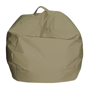 Pouf Ascia, Poltrona multiuso, Poltroncina sacco, Pouf poggiapiedi, Made in Italy, 65x65 h50 cm, Beige