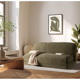 ANGELE - Chauffeuse convertible 2 places en tissu couleur vert