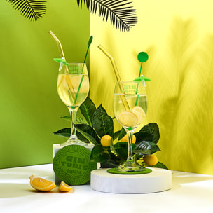 Coffret Cocktail - COOK CONCEPT - Gin Tonic - 10PCS - Vert et Jaune