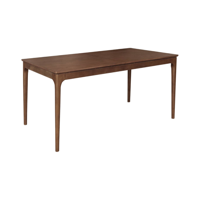 Table à manger rectangulaire extensible bois d'hévéa et placage frêne 6-8 places ELENA