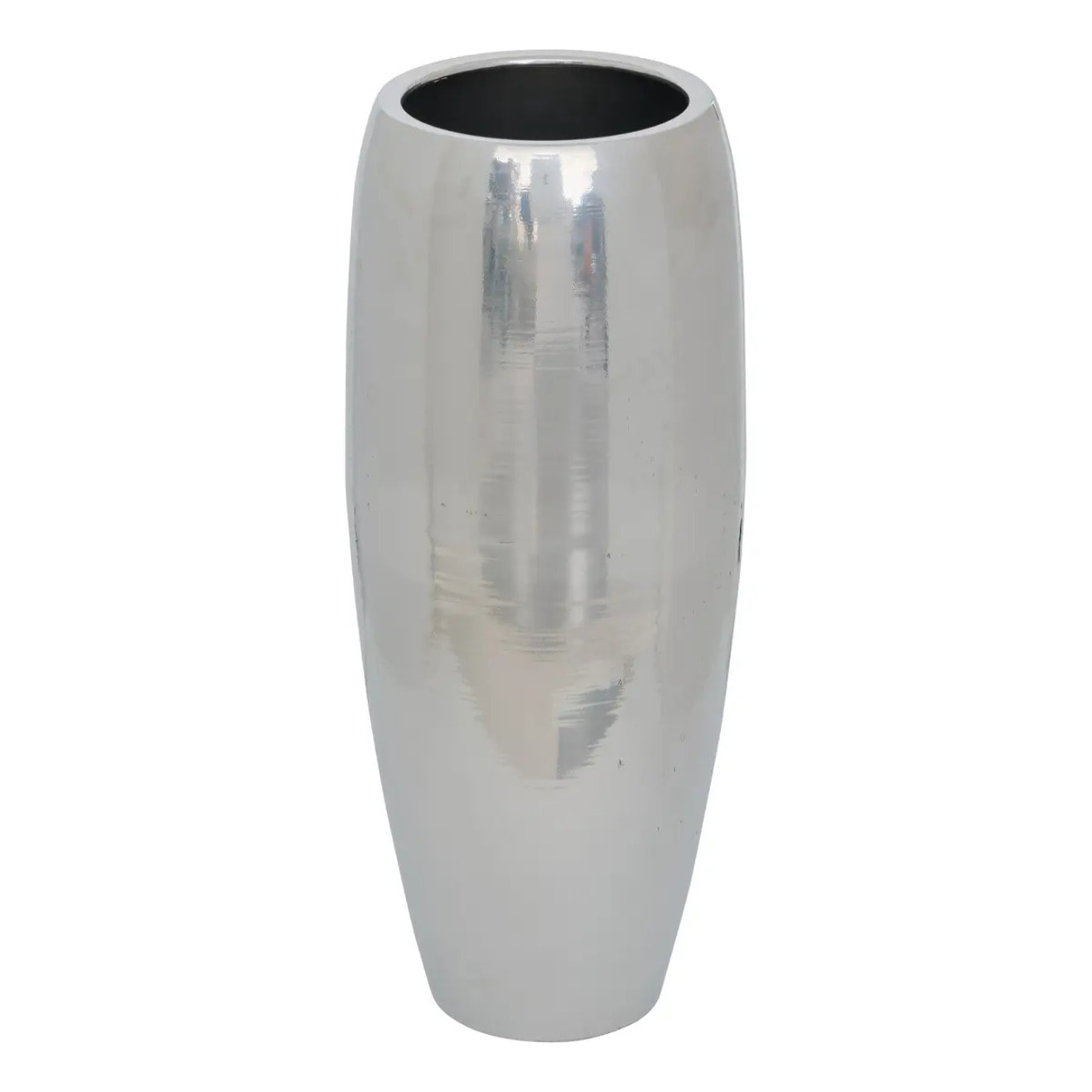 2 Caches-pot Reso en Acier 33x33x70cm Argent