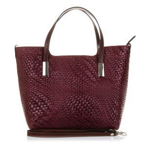 Filippa Bolso tote Mujer.Piel auténtica Gamuza Grabado Entrelazado