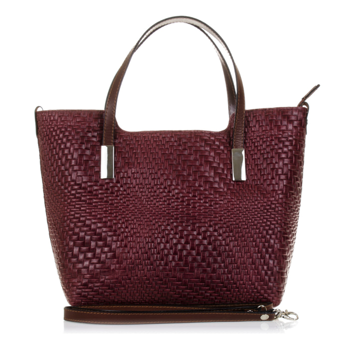 Filippa Bolso tote Mujer.Piel auténtica Gamuza Grabado Entrelazado