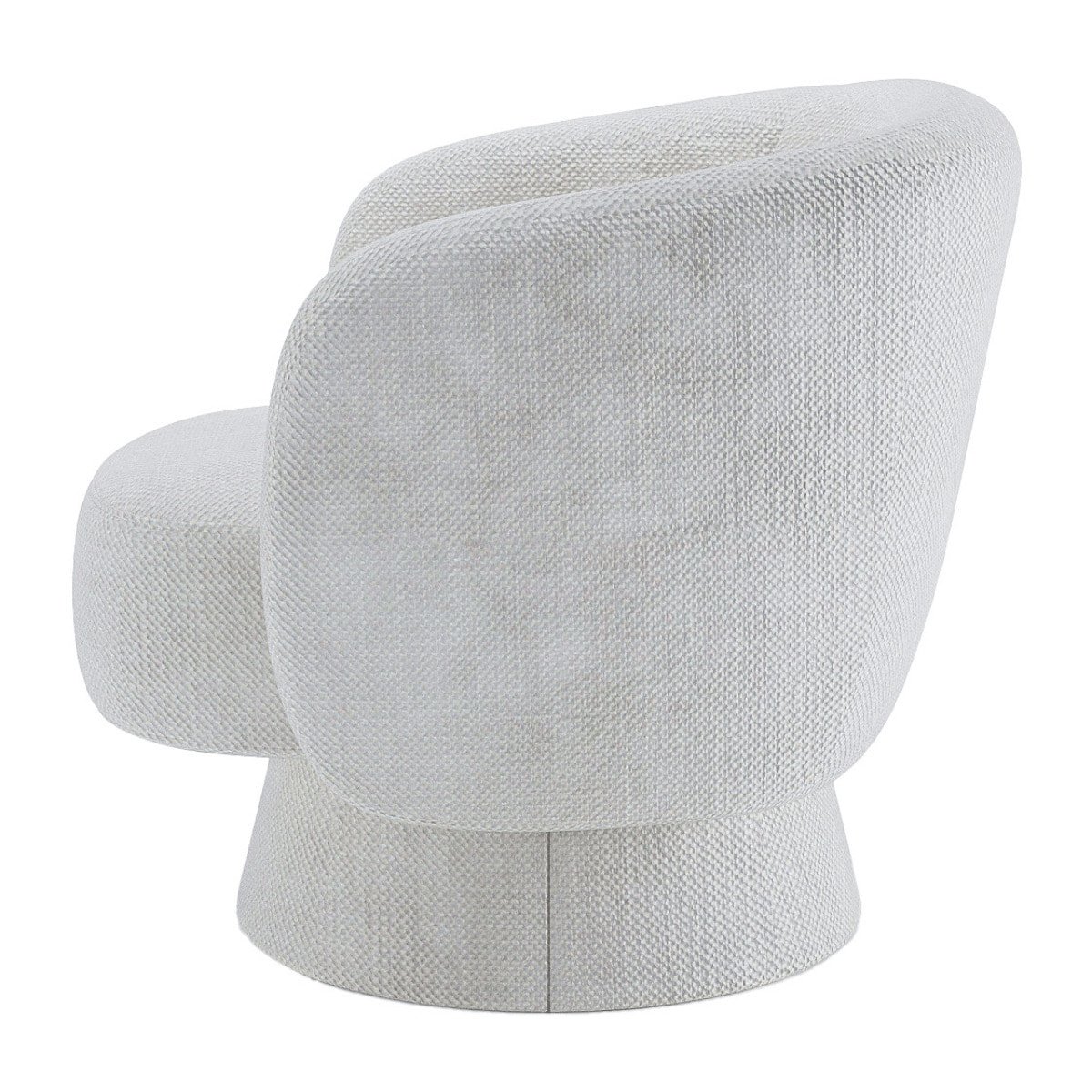 Fauteuil pivotant en tissu chenille blanc