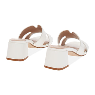 Mules open toe donna bianche