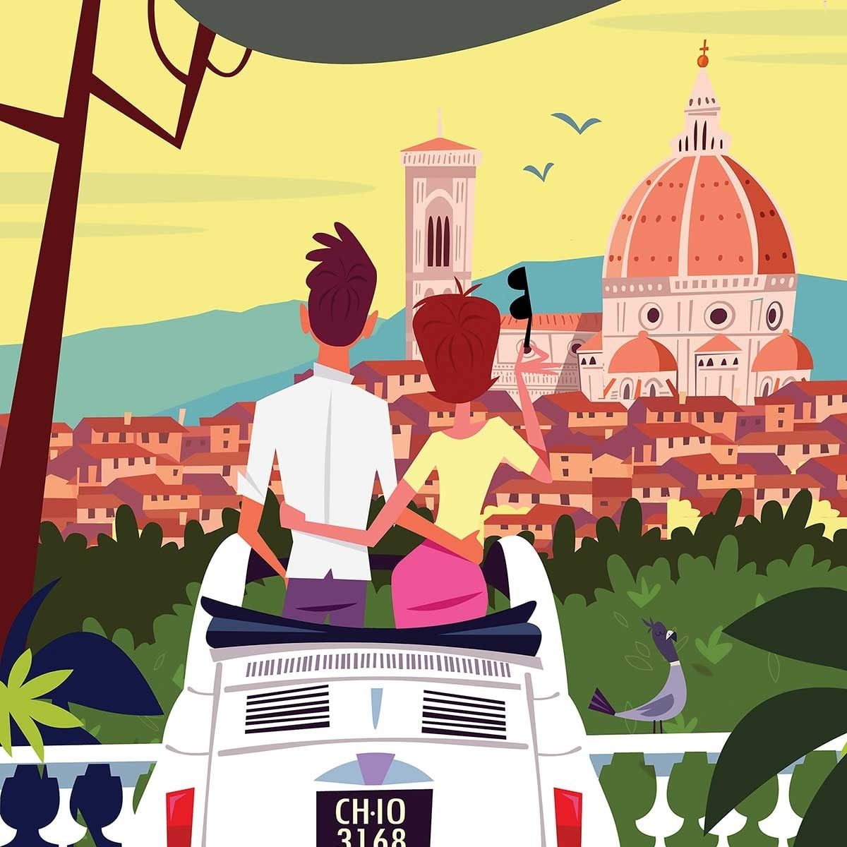 Affiche voyage à florence Affiche sous cadre noir