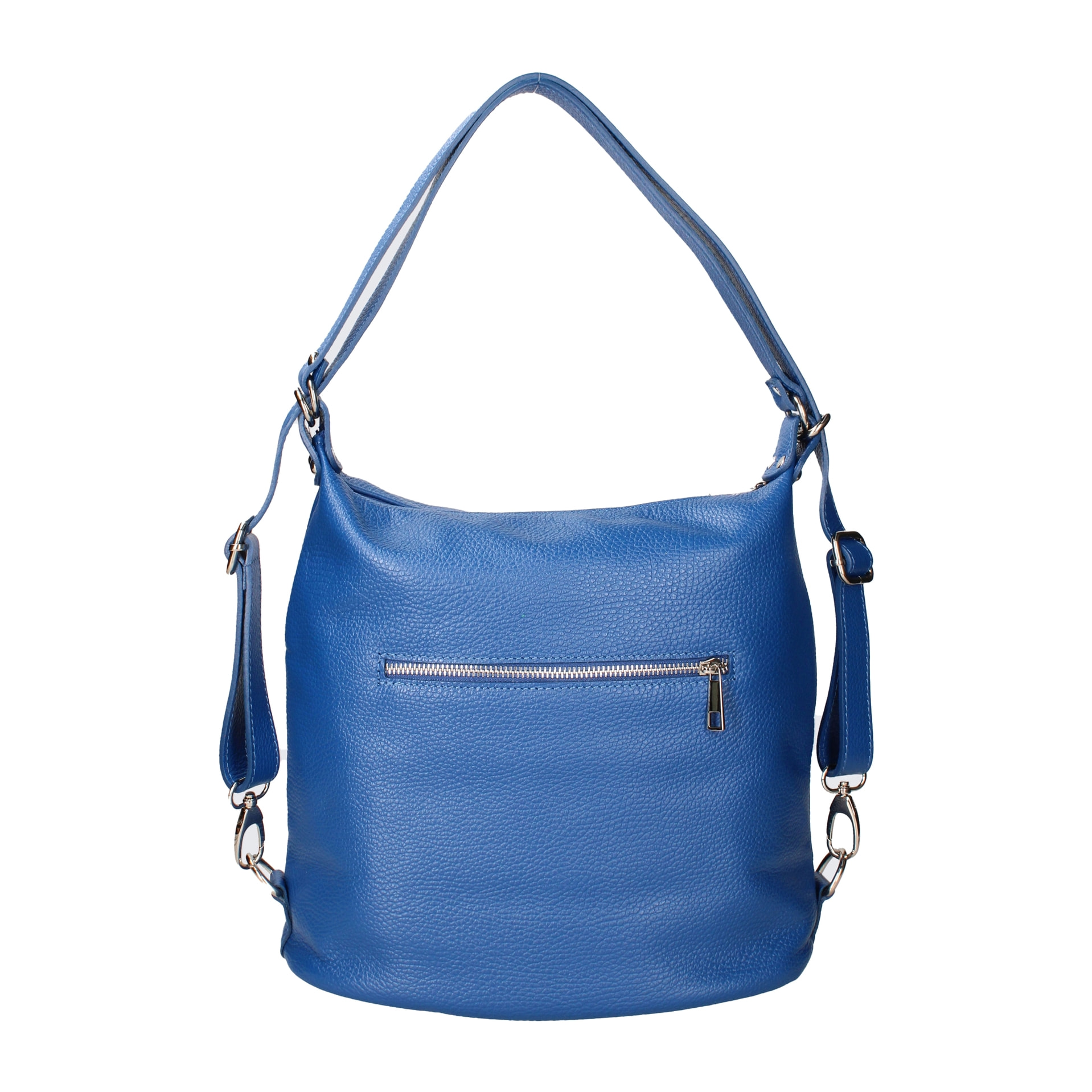 Borsa a spalla convertibile in zaino Bianca da donna In Vera pelle Made in Italy 30x26x9 cm