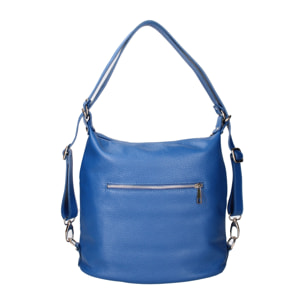 Borsa a spalla convertibile in zaino Bianca da donna In Vera pelle Made in Italy 30x26x9 cm