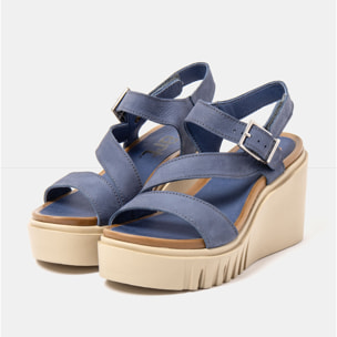 Sandalia de cuña 2080 NOBUCK OCEAN/ CATANIA color Ocean