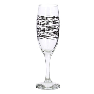 Lot de 6 flutes 22cl en verre SERPENTIN