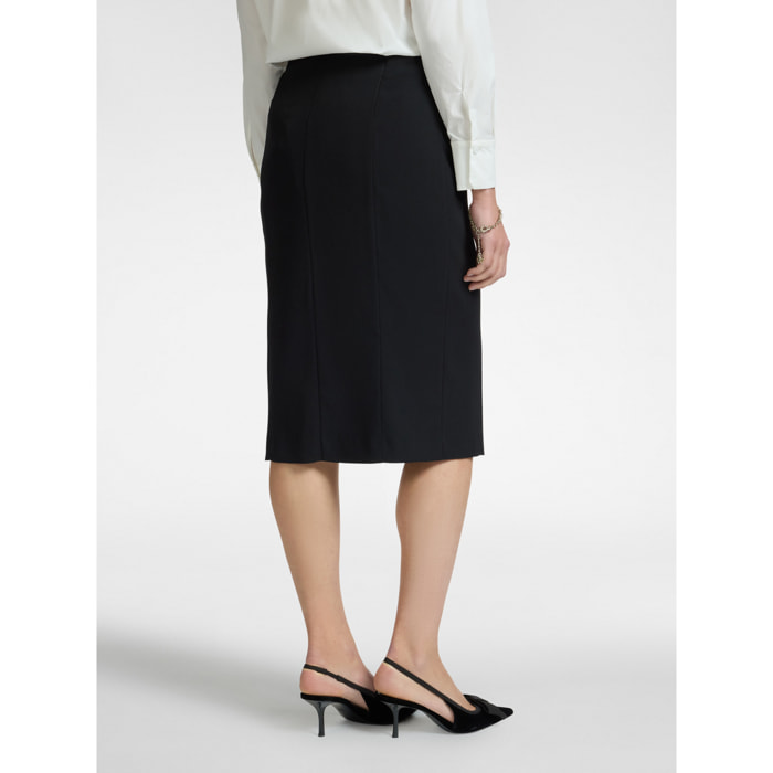 Elena Mirò - Gonna tubino in crêpe stretch - Nero