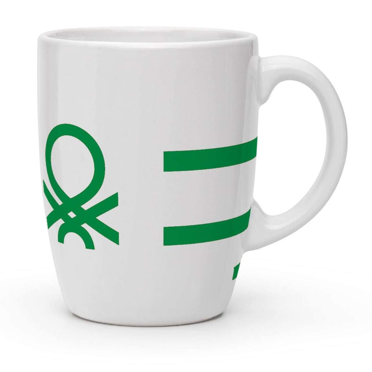 Set de 2 tazas de 350ml de porcelana con logo verde de benetton