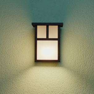 Forlight Osaka (4 unidades) Aplique de Pared Exterior Rústico de Estilo Japonés. Bombilla E27. Lámpara Jardín IP23 Marrón Óxido