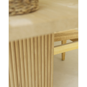 Mesa de comedor de madera maciza en tono natural de varias medidas