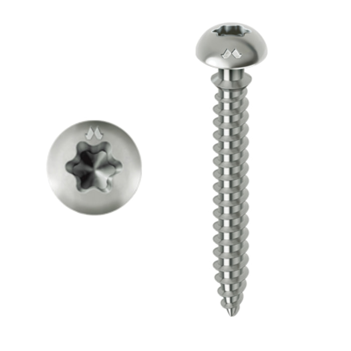 Vis MUSTAD Framex pour PVC - Tête fraisée réduite Torx - Ø6x70 mm - Boite de 100 - Chromiting - SP305A600700C8C