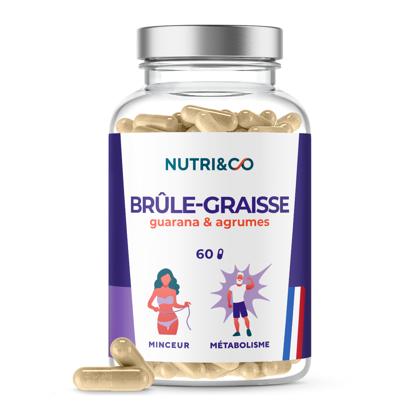 Nutri&Co Brûle Graisse Puissant et Naturel Thé Vert & Agrumes - 60 gélules Vegan