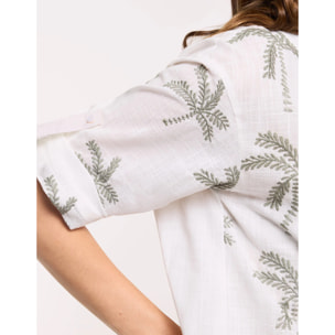 Camisa Estampado Bordado Verde - Australis