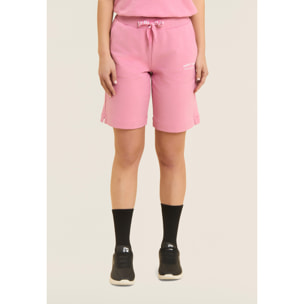Pantaloni Corti con Spacchi Laterali in Tessuto Fiammato