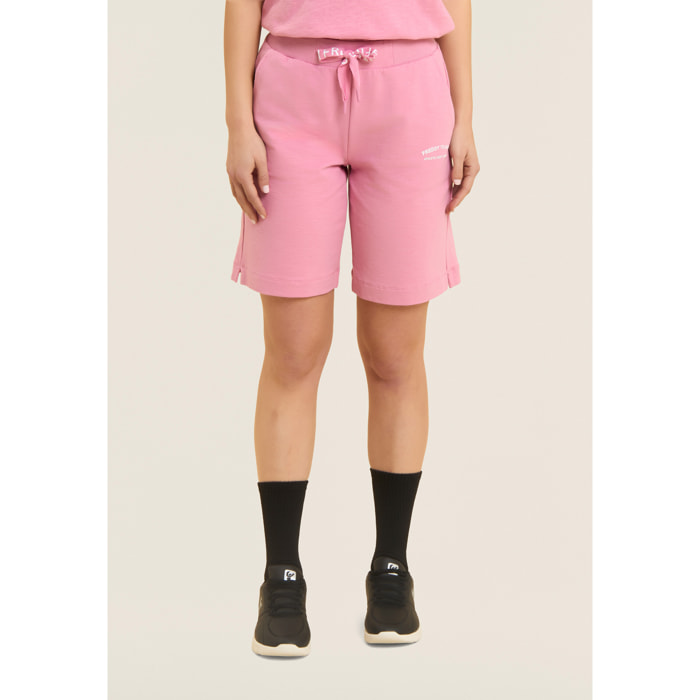 Pantaloni Corti con Spacchi Laterali in Tessuto Fiammato