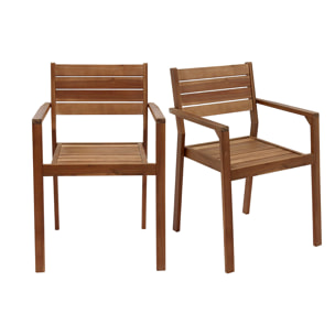 Fauteuils de jardin empilables en bois massif (lot de 2) CANOPEE