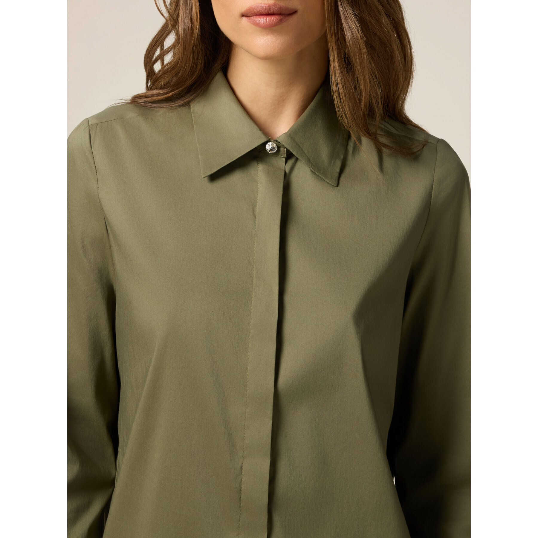 Oltre - Camisa de popelina - Verde militare