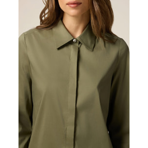 Oltre - Camisa de popelina - Verde militare