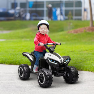 Quad buggy électrique enfant 12 V 3 Km/h max. effets lumineux et sonores blanc noir