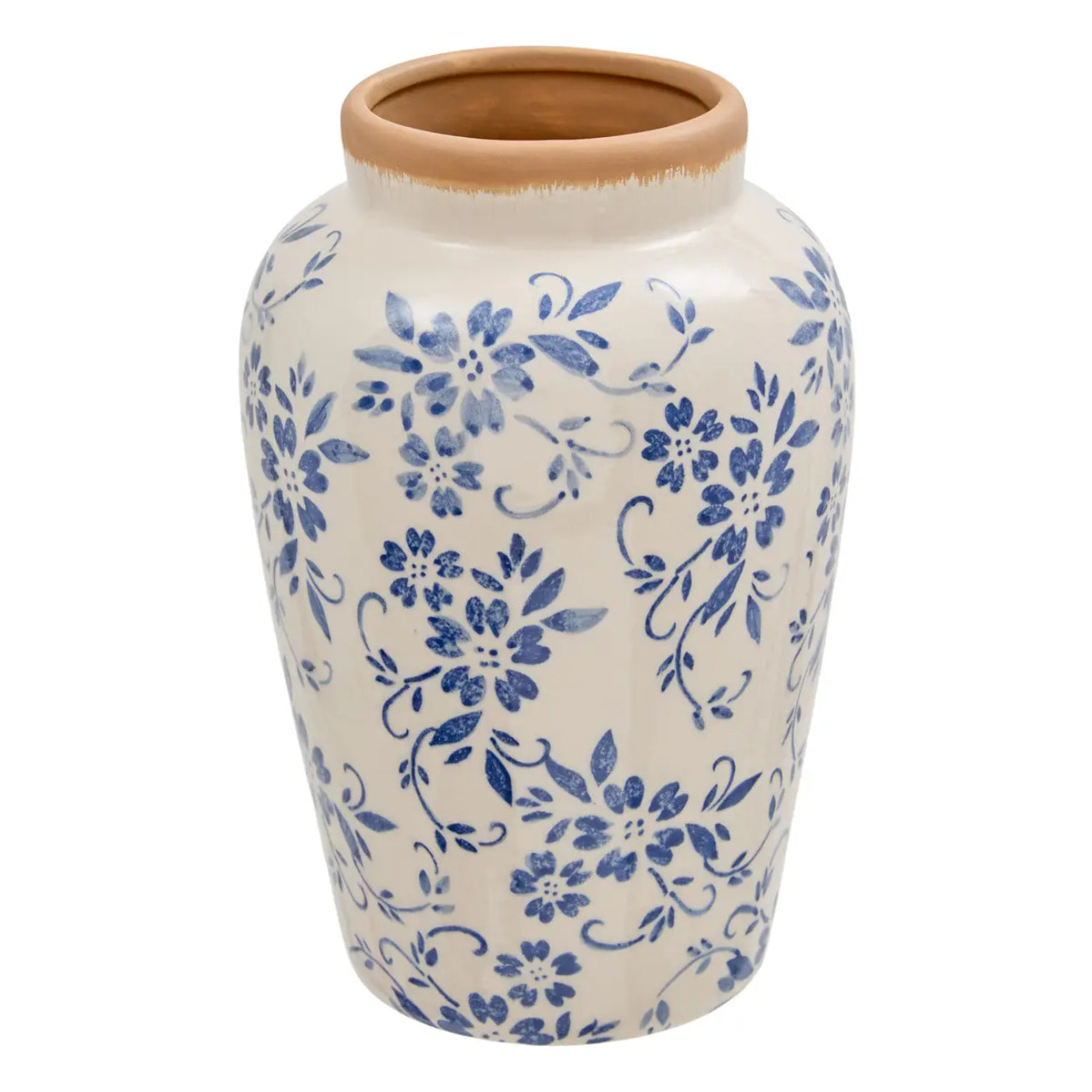Vase en céramique Japo H.23,5cm bleu