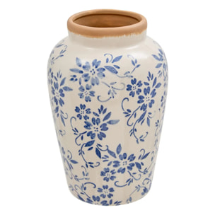 Vase en céramique Japo H.23,5cm bleu