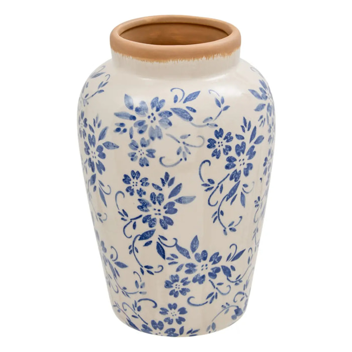 Vase en céramique Japo H.23,5cm bleu