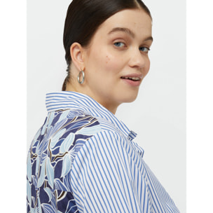 Fiorella Rubino - Camisa de rayas con espalda floral - Light - blue