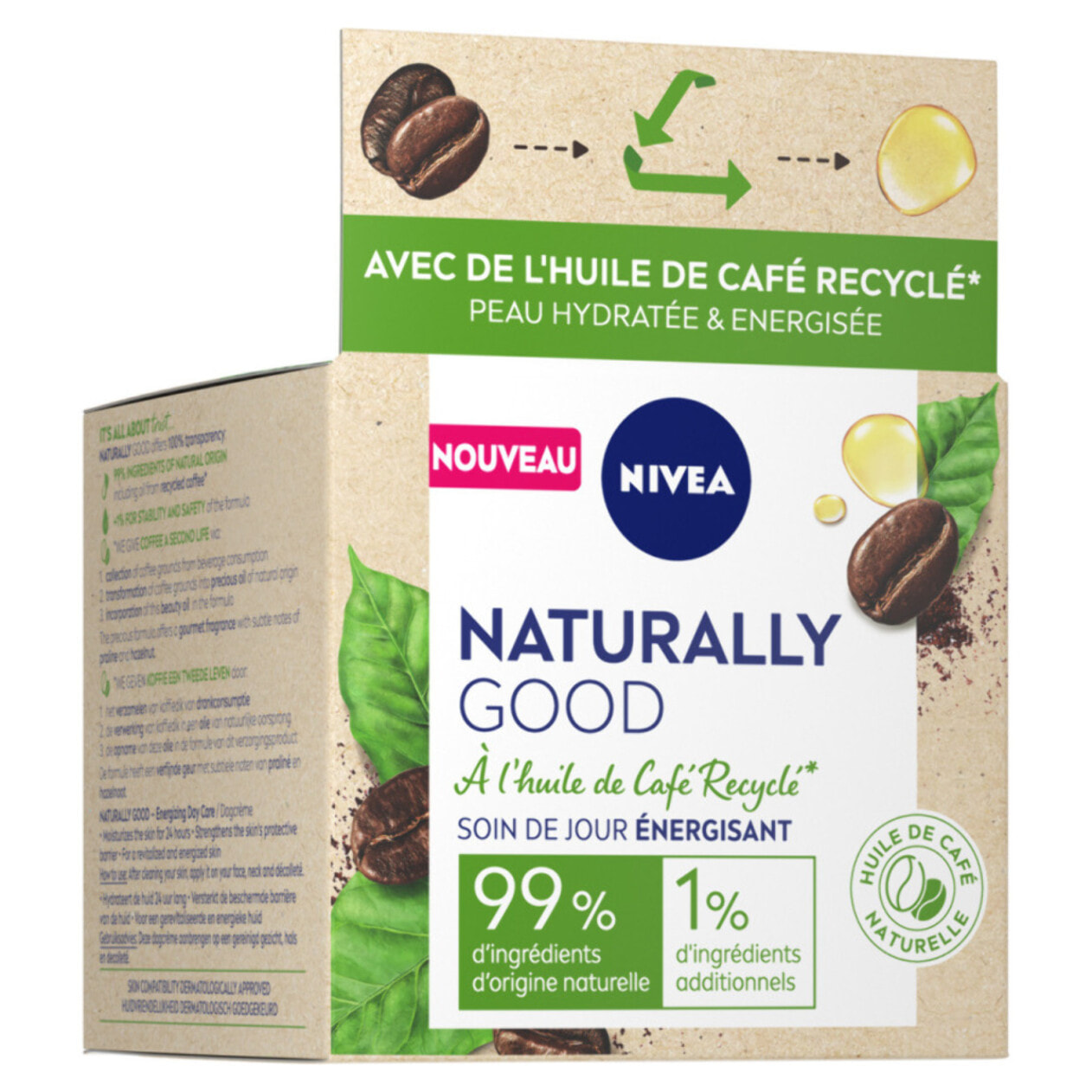 PACK DE 2 - NIVEA - Soin Jour Huile de Café Recyclé Naturally Tous Types de Peaux 2X50ml