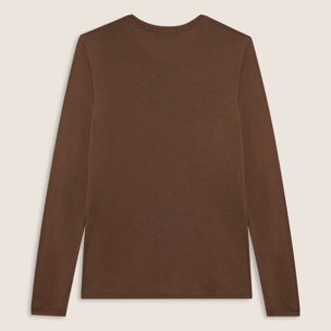 T-shirt donna manica lunga con grafica metallizzata