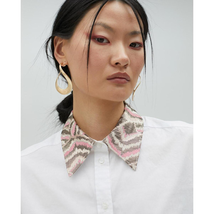 Camicia con Dettagli in Tessuto Jacquard