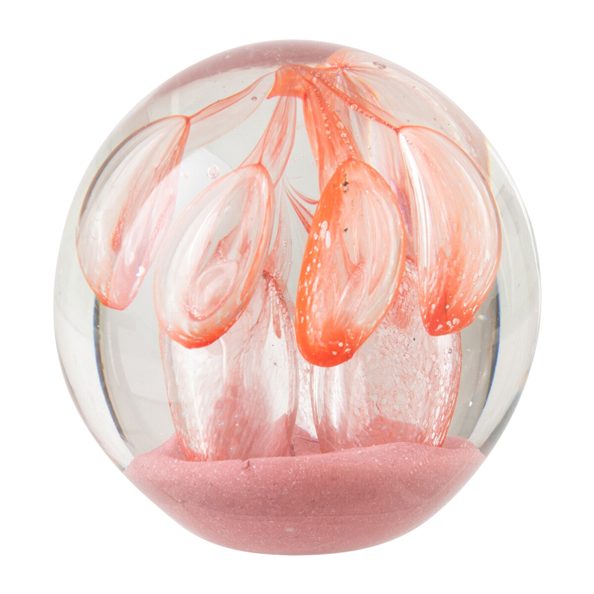 J-Line Presse-papier Balle - verre - orange/rose clair - small