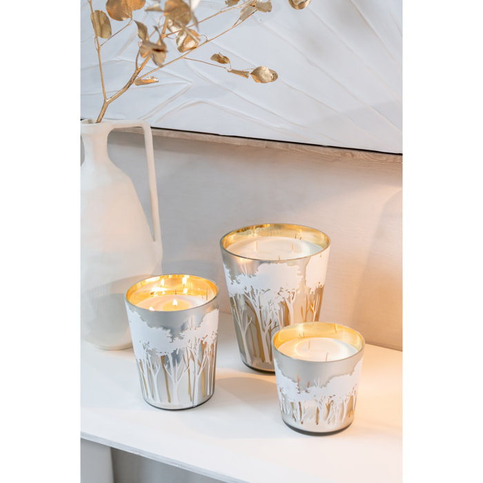 J-Line bougie parfumée Noa Forêt - Ayra - verre - blanc/or - small - 50H