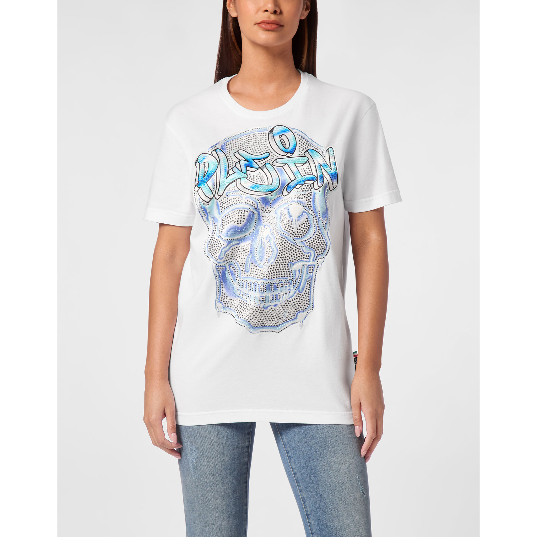 PHILIPP PLEIN Camiseta de corte masculino SKULL