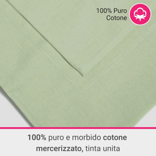 Coppia Federe 3 volani IPERSAN Puro Cotone Salvia