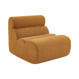 Lot de 3 chauffeuses bouclette texturée moutarde 1 place - L 81 x P 99 x H 75cm - Nova